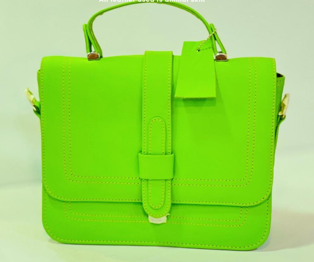 Apple green colored leather Women's Purse