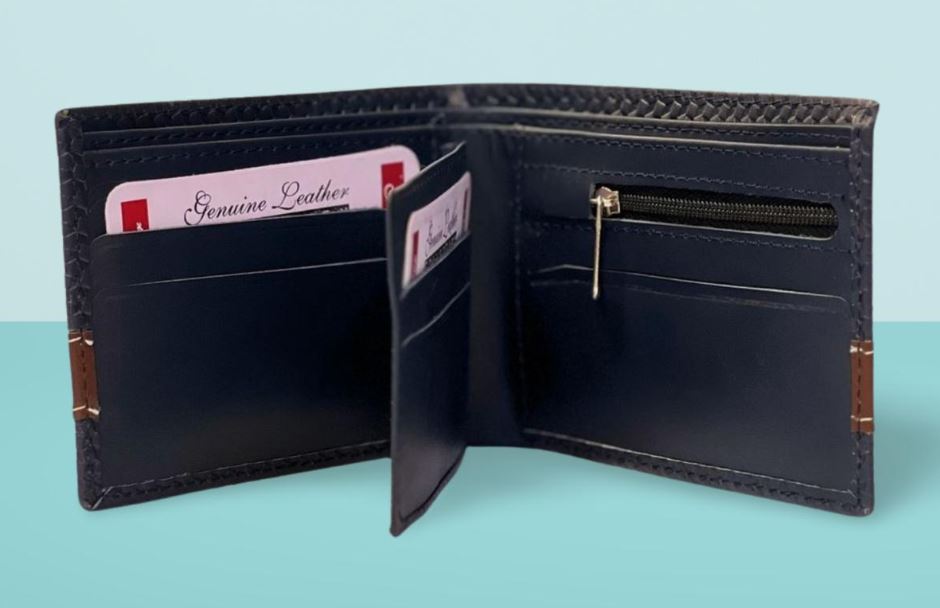 Men's Blue leather wallet